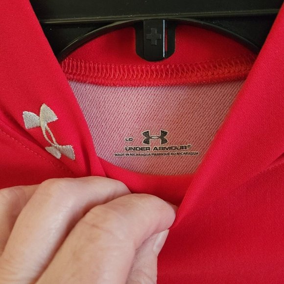 Under Armour Compression Mock Neck Womens Performance Top Size Large LS Red - Picture 3 of 6